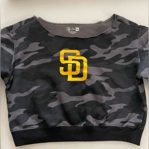 San Diego padres sweat shirt small camo crop top mlb